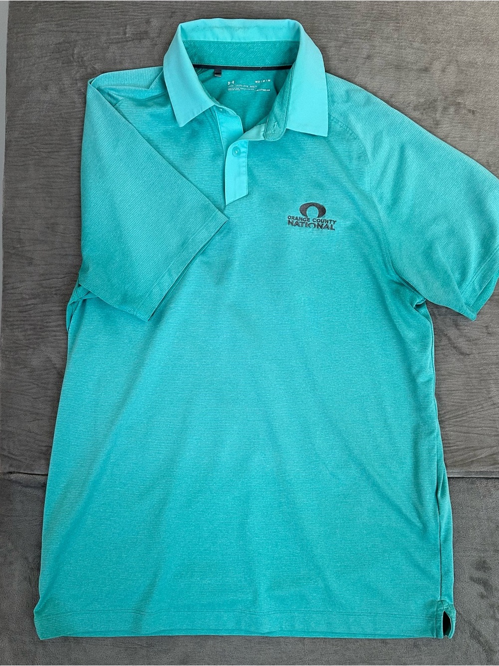 Under Armour Orange County National Teal Golf Polo Embroidered HeatGear Men’s M